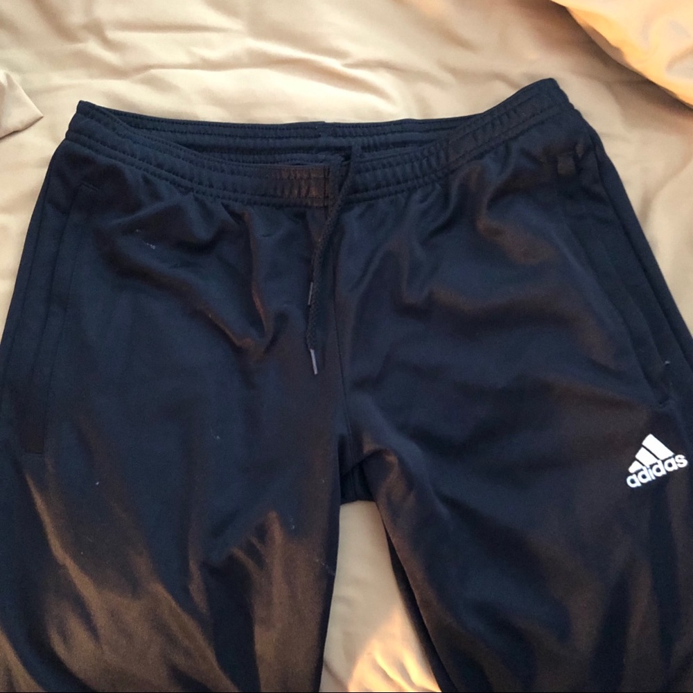 ALL BLACK ADIDAS SOCCER PANTS